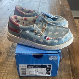 Hey Dude Kids Starry Blue and Red Sneakers